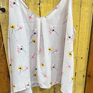 Lush White Floral Camisole Top